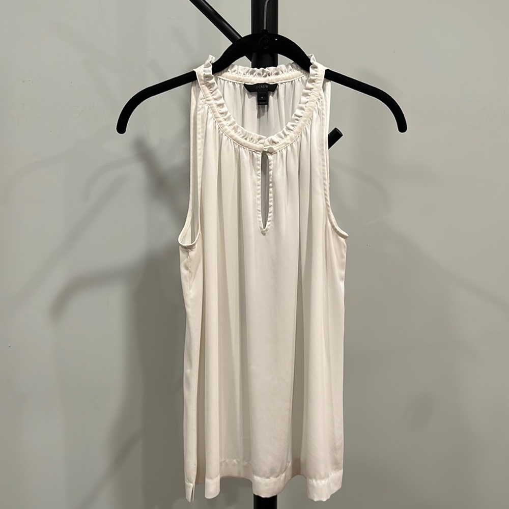 J Crew white womens rouged blouse (4)